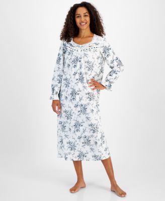 Charter Club - Women's Floral Flannel Henley Nightgown