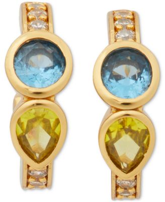 kate spade new york - Gold-Tone Bubbly Bezel Huggie Hoop Earrings, .55"