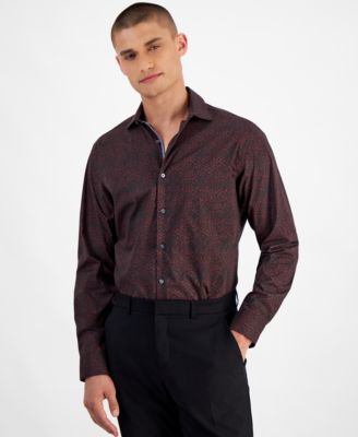 Bar III - Men's Slim-Fit Terry Floral Dress Shirt