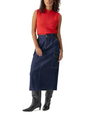 Sanctuary - Women's Essential Denim Midi Cargo Skirt