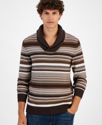 Sun + Stone - Men's Blanket Stripe Shawl Sweater