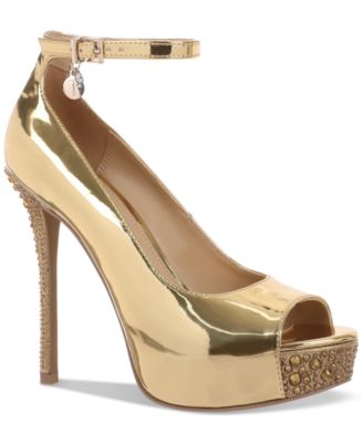 Thalia Sodi - Libbie Embellished Ankle-Strap Platform Dress Pumps