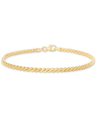 Macy's - Polished Serpentine Link Chain Bracelet in 14k Gold