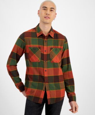 Sun + Stone - Men's Emil Plaid Flannel Shirt, Created for Macy's