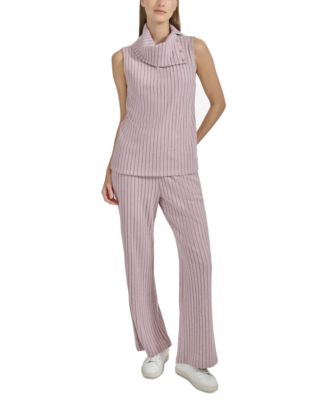 Marc New York - Women's Ribbed Funnel-Neck Sleeveless Top