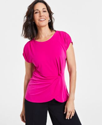 I.N.C. International Concepts - Women's Extended-Shoulder Twist-Front Top