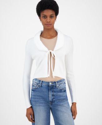 Ultra Flirt - Juniors' Faux-Fur Tie-Front Cardigan