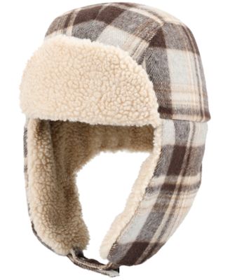 Levi's - Men's Fleece-Lined Plaid Flannel Trapper Hat