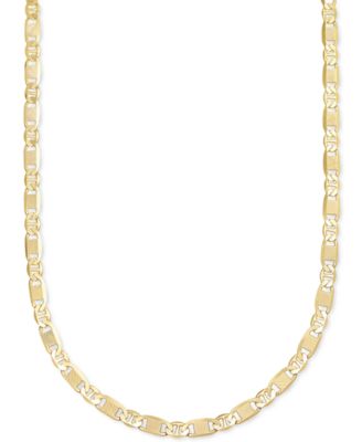 Italian Silver - Men's Textured Mixed Mariner Link 22" Chain Necklace