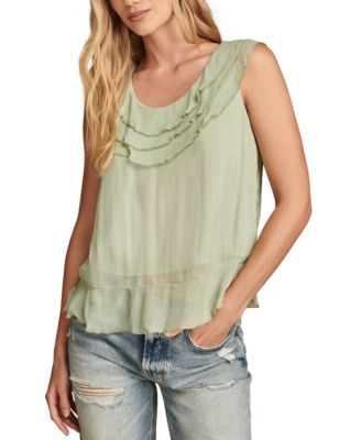 Lucky Brand - Women's Ruffled Chiffon Sleeveless Top