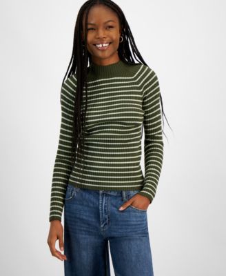 Hooked Up by IOT - Juniors' Mock-Neck Long-Sleeve Ribbed Sweater