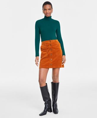 On 34th - Women's Ribbed Mock Neck Long-Sleeve Top