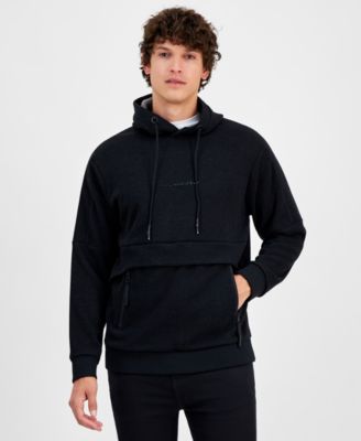KARL LAGERFELD PARIS - Men's Elevated Modern-Fit Textured Fleece Hoodie