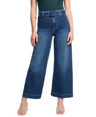 GUESS - Women's Dakota Belted Wide-Leg Jeans