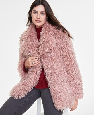 On 34th - Women's Solid Faux-Fur Notch-Collar Jacket