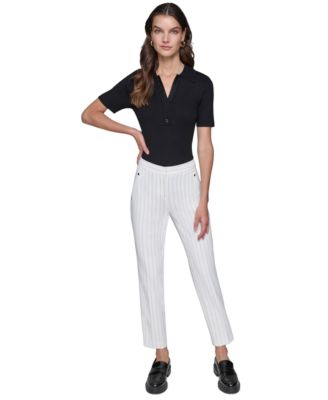 KARL LAGERFELD PARIS - Petite Mid-Rise Ankle Pants