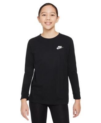 Nike - Big Kids Sportswear Logo Embroidered Long-Sleeve T-Shirt