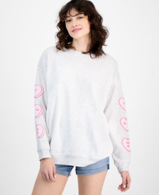 Ultra Flirt - Juniors' Convo Hearts Crewneck Sweatshirt