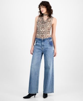Bariii - Women's High-Rise Wide-Leg Denim Jeans