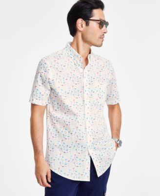 Club Room - Men's Poplin Cocktail Party Printed Shirt