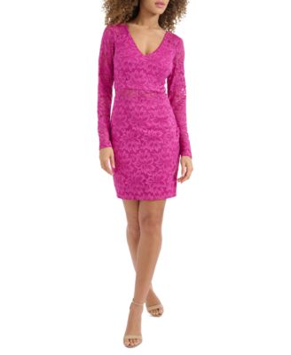 Siena - Women's Lace Long-Sleeve Open-Back Dress