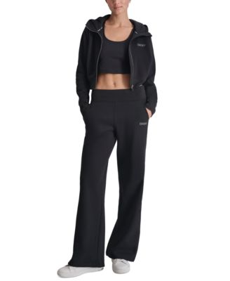 DKNY - Women's Studded-Logo Wide-Leg Pants