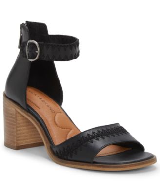 Lucky Brand - Women's Brinn Ankle-Strap Strappy Whipstitch Block-Heel Sandals
