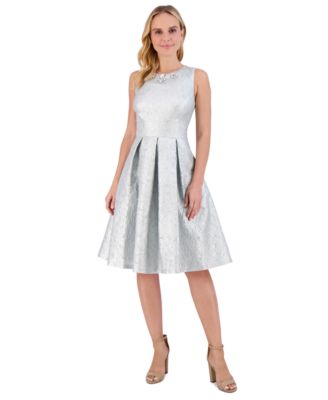 Eliza J - Women's Textured Metallic Fit & Flare Dress