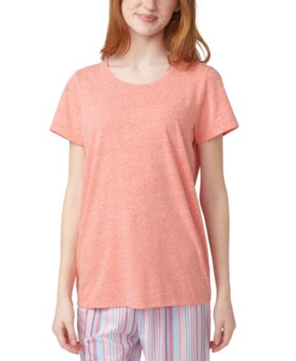 Hue - Women's Solid Short-Sleeve Scoop-Neck Pajama T-Shirt