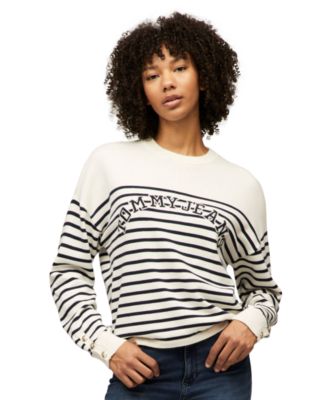 Tommy Jeans - Women's Striped Cotton Varsity Sweater