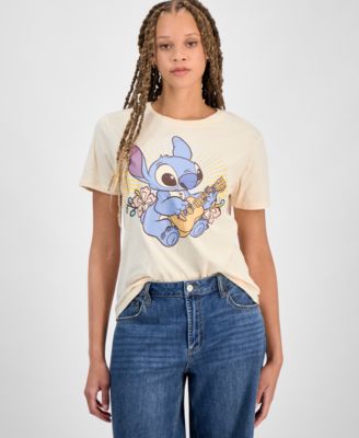 Disney - Juniors' Retro Ohana Stitch Crewneck T-Shirt