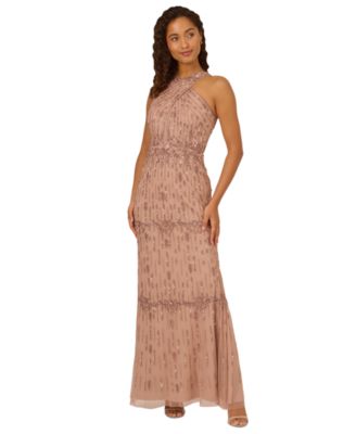 Adrianna Papell - Women's Beaded Mesh Mermaid Gown