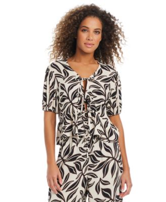 Bar III - Women's Resort Daze Tie-Front Top Swim Cover-Up, Exclusively at Macy's