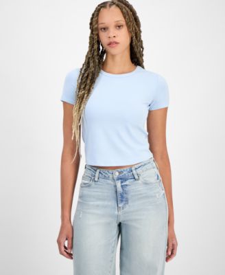 Hippie Rose - Juniors' Short-Sleeve Cropped T-Shirt