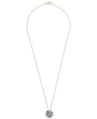 Macy's - Multi-Blue Topaz Circular Cluster 18" Pendant Necklace (2-1/2 ct. t.w.) in 14k Gold