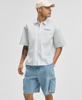 Mode of One - Men's Cotton-Blend Stretch Short-Sleeve Shirt