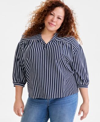 Style & Co - Plus Size Printed 3/4-Sleeve Top