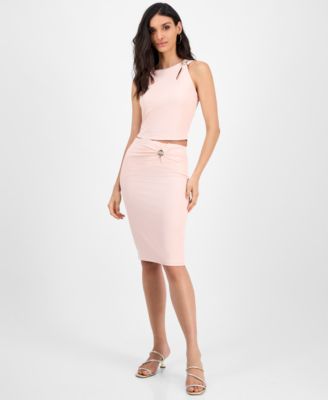 GUESS - Women's Zama Button Detail Fitted Skirt