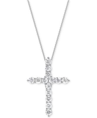 Macy's - Diamond Cross Pendant Necklace (2 ct. t.w.) in 14k White Gold