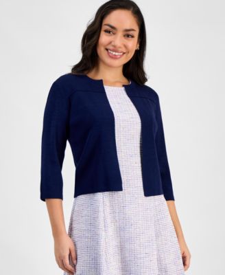 Robbie Bee - Petite 3/4-Sleeve Open-Front Shrug