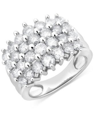 Macy's - Diamond Four Row Statement Ring (3 ct. t.w.) in 14k White Gold