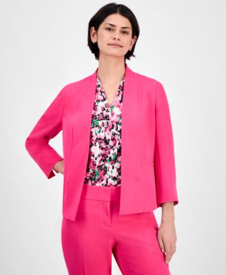 Kasper - Women's Collarless Open-Front 3/4-Sleeve Jacket, Regular & Petite Sizes