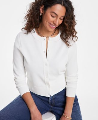 On 34th - Women's Crewneck Button-Front Long-Sleeve Cardigan