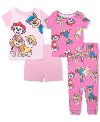 Paw Patrol - Toddler Girls Cotton Pajamas, 4 Piece Set