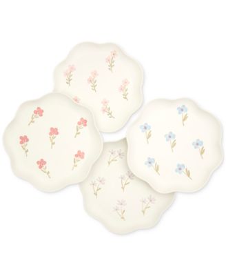 Haven - Floral Scalloped Salad Plates, Set of 4