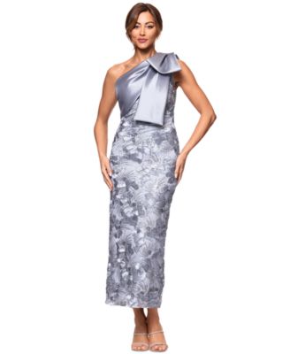 Betsy & Adam - Women's Bow-Trim Soutache One-Shoulder Dress