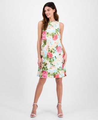 Anne Klein - Women's Printed Sleeveless Scuba Shift Dress