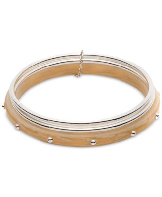 Lauren Ralph Lauren - Silver-Tone 2-Pc. Set Cream Bangle Bracelets