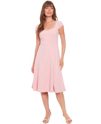 London Times - Petite Sweetheart-Neck Cap-Sleeve Dress