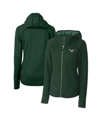 Cutter & Buck - Women's Cutter Buck Green Philadelphia Eagles Gridiron Classics Logo Mainsail Sweater Knit Full-Zip Hoodie